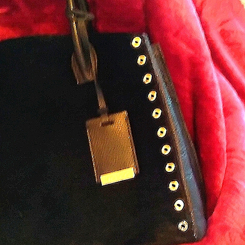 NWOT dressy dark chocolate IACUCCI Italian leather & suede tote. BEAUTIFUL 💫 - Picture 3 of 6